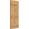 Ekena Millwork Joined Board-n-Batten Shutters w/Z-Bar, Rough Sawn Western Red Cedar, 21 1/2W x 50H, PR RBJ06Z21X050RWR - alternate 2